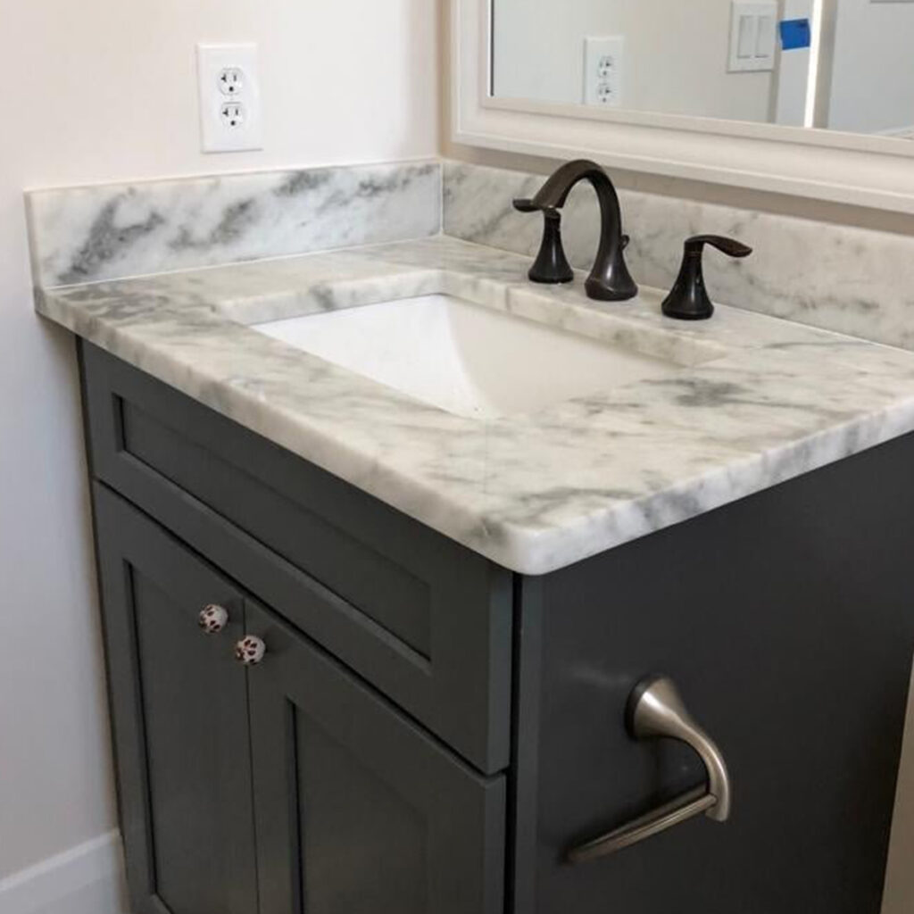 bathroom granite countertop and cabinets